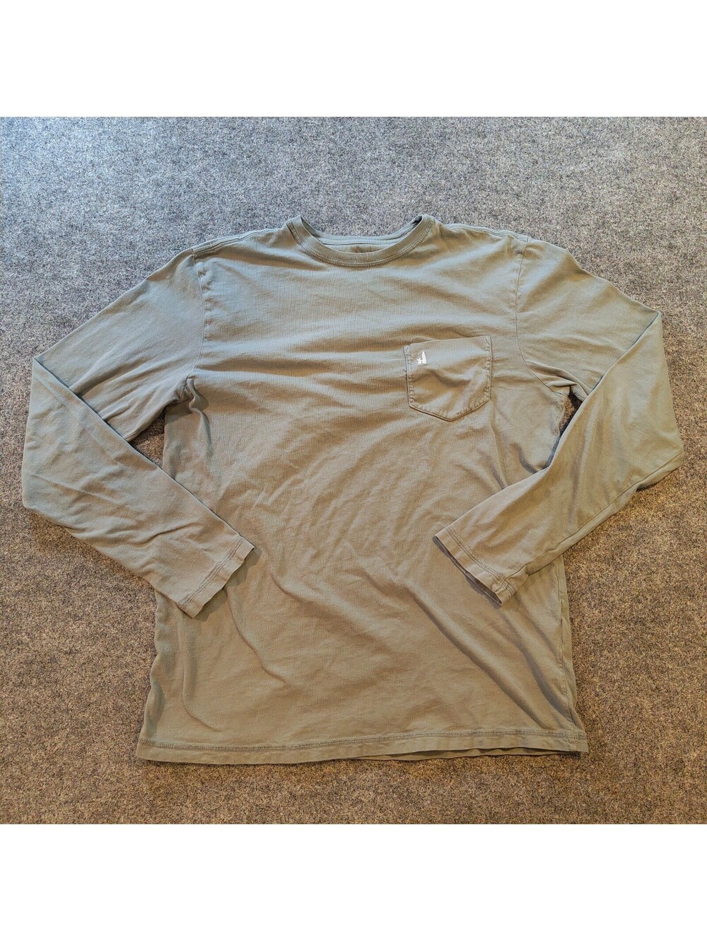 johnnie-O Long Sleeve Pocket T-Shirt Mens Size Small Sage Green Surfer Logo Tee
